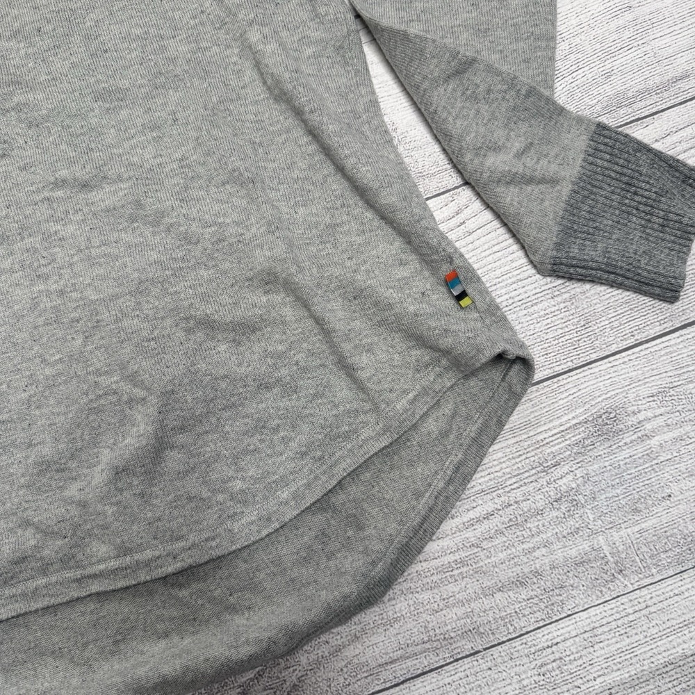 Smartwool Hoodie Womens Small Gray Henley Merino Wool Blend Pullover Sweater - Picture 2 of 5